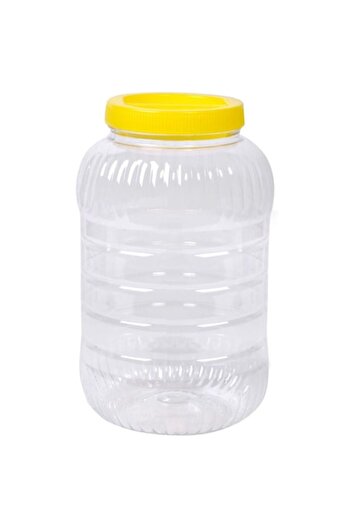 ANTBRO Plastic Container, 5L, Yellow Lid, Diameter 11cm, Height 27cm