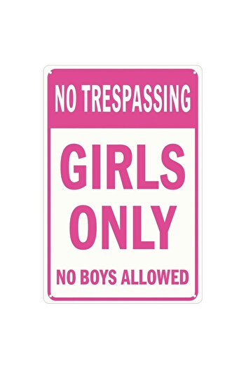 Al Raied Pink Metal Tin Signs Girls Only Sign No Trespassing Girls Only No Boys Allowed Girls Rule Pink Wall
