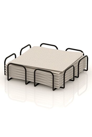 SHOPIENS Metal Napkin Holder, Black, 36x30x21 cm