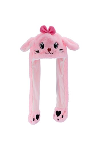 Aware Time Movable Lighted Winter Beanie Hat with Plush Figures and Movable Ears