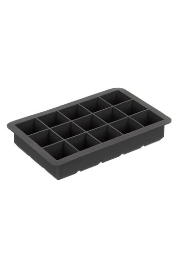 SHOPIENS Silicone Ice Cube Tray, 15 Cubes, Anthracite, 11 x 17.5 x 3 cm - MYONNA
