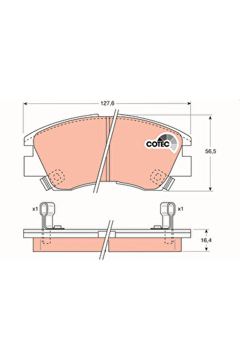 TRW Brake pad set disc brake SOUEAST DELICA bus 2003-2017