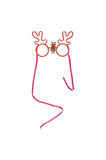 ANTBRO Reusable Straw, Christmas Reindeer Glasses Design, Red, Plastic Material