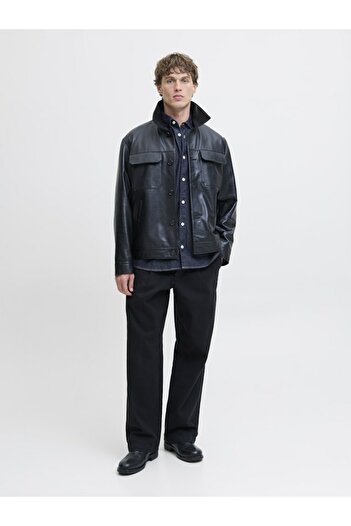 Jack & Jones Men's Navy Blue Jornorrebro Denim Shirt Ls Sn Jean Shirt 12282775-Darkblue