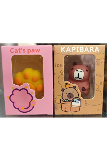ada çanta kırtasiye Pati - Capybara-Shaped Pencil Sharpener and Eraser in One (2 Pieces)