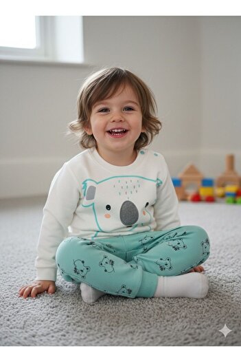 BOBBY JR KİDSWEAR Baby Koala Patterned Set