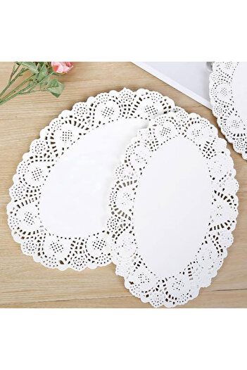 adin tasarım Lace Cake Base Oval 36 Pieces 19X26 cm Oval Plate Cake Muffin Cake Cookie Presentation Base Presentation