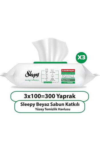 Sleepy Sleepy Easy Clean Surface Cleaning Towel with White Soap Additives, 1 x 100 Count