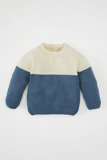 DeFacto Baby Boy Color Block Crew Neck Knitwear Sweater (25 Au)