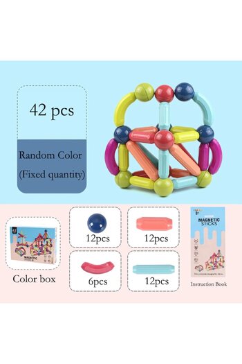 OEM Magnetic 3D Playset for Construction, Interactive and Educational, 42 Magnetic Pieces, SARALMA®