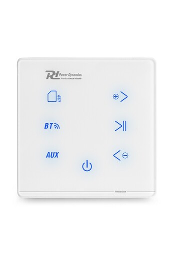 Power Dinamycs POWERLINE A50W Wall-Mounted Amplifier, 20W RMS, Bluetooth/USB/SD, White