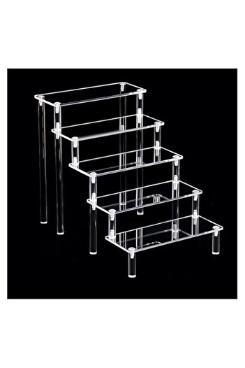 Generic Acrylic Display Rack Risers, Transparent Display Stand Ladder Display Rack Cartoon Jewelry Display