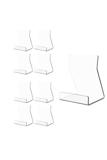 Generic 8-Pack Acrylic Display Stands - 4 Inch Clear Upright Easels for Books, Records & Artwork | Postcard