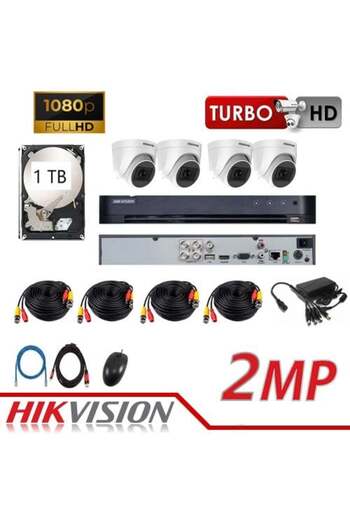 Hikvision Hikvision 2MP 4-camera outdoor surveillance system with 1TB hard drive