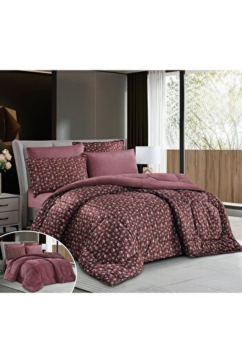 SNOOZYL Double bedspread made of soft velvet and fur with a floral design to provide you with warmth and comfort