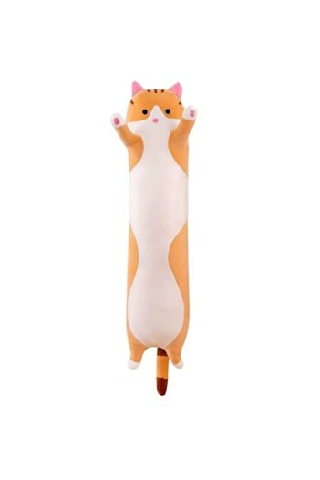 OEM Plush Toy Pillow Shaped Like a Cat, Washable, Hypoallergenic Filling, 70 cm Light Brown