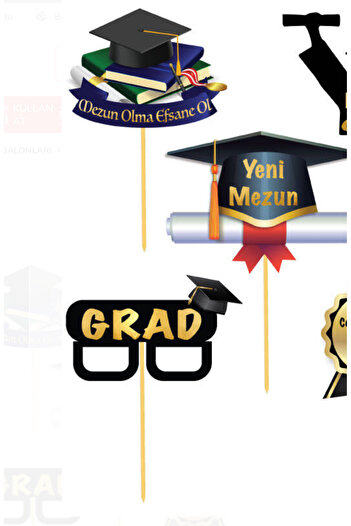Partifabrik Graduation Themed Hand Banner 5 Pieces