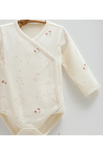 Caramell Baby Girl Set of 3 0-3 Months 100% Cotton Baby Bodysuit Set and Muslin Blanket (80-90cm)