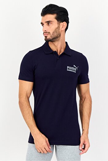 Puma Men Slim Fit Short Sleeves Outdoor Polo Shirt, Navy