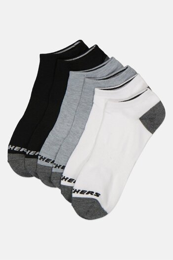 SKECHERS Men 6 Pairs Brand Logo Ankle Sock, Multicolor
