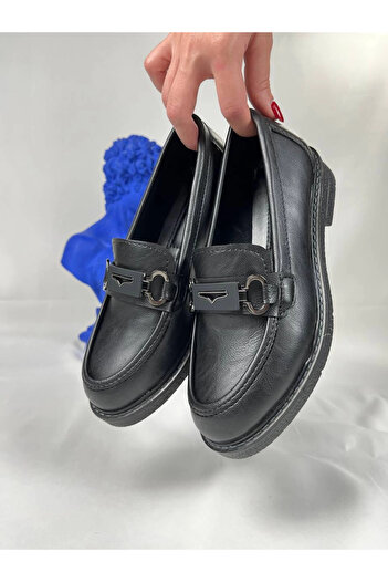 Zerenyus Flex Black Buckle Daily Orthopedic Women's Ballerinas
