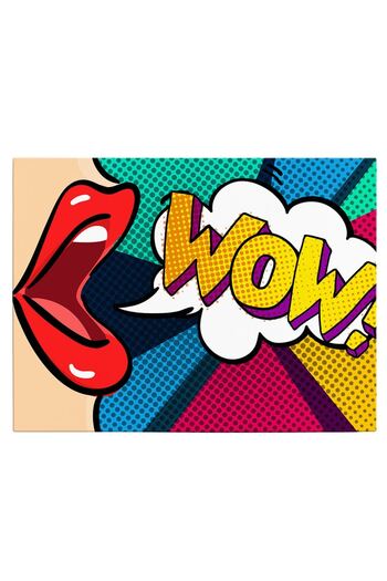 Tablou Canvas Painting with red lips pop art wow, pink, code 1365