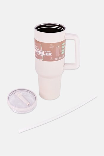 Orly Maison Stainless Steel Vacuum Tumbler With Built-In Straw 1183ml, Off White