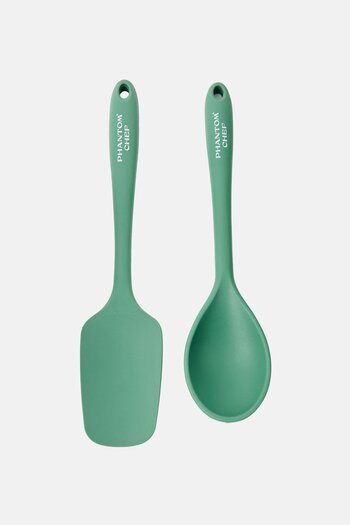Phantom Chef 2 Pcs Silicon Spatula And Spoon Set, Green