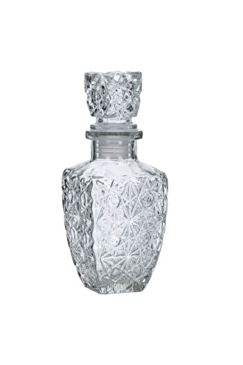 ANTBRO Liquor Glass Bottle with Decorative Pattern, 250ml, Transparent