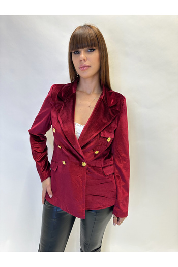 IFASTFASHION Elegant women's velvet jacket with gold buttons - fitted cut
