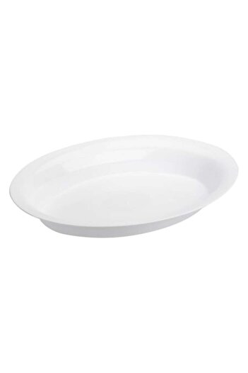 SHOPIENS Plastic Oval Platter, 40x27.5x6 cm, White