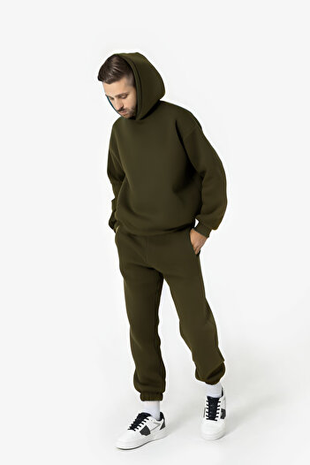 BARLİZ Men's Jogger Tracksuit with Elasticated Cuffs, Hooded Sweatshirt with Kangaroo Pocket