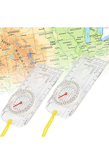 Chifoom Set of 2 compasses Chifoom, 12.5 x 6 cm, acrylic, transparent