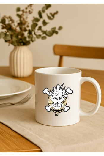 BSE One Piece Mug ☕ Luffy's Fire Logo Design 🔥 Luxury Anime Mug for One Piece Fans