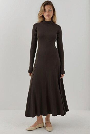 Hiccup Μακρύ φόρεμα με υφή μισό ζιβάγκο Busem Collection