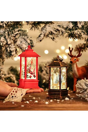 zola Decorative Christmas lantern, warm LED light, Santa Claus, 12.5 x 5.3 x 5.3 cm, red