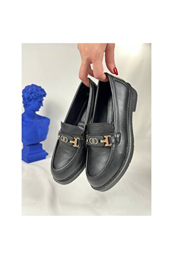 Zerenyus Flex Black Buckle Daily Orthopedic Women's Ballerinas