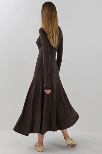 Hiccup Μακρύ φόρεμα με υφή μισό ζιβάγκο Busem Collection