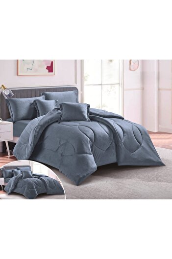 SNOOZYL Double bedspread made of soft velvet and fur with a hotel design for a luxurious hotel experience