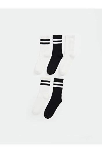 LC Waikiki Lcw Dream Ecru Striped Women's Socks 5-Pack