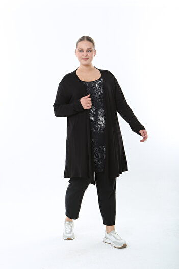 XL Modam Women's Lycra One-Piece Plus Size Tunic Cardigan