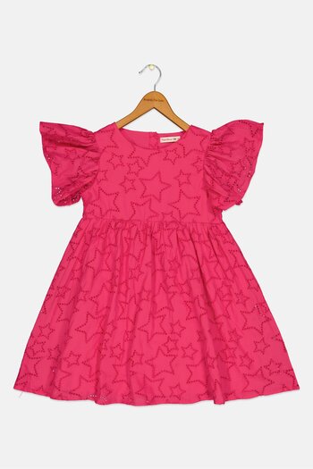 English Laundry Kids Girl Eyelet Dress, Fuchsia