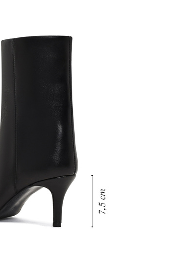 Derimod Women's Black Thin Heeled Leather Boots 25Wfd141516