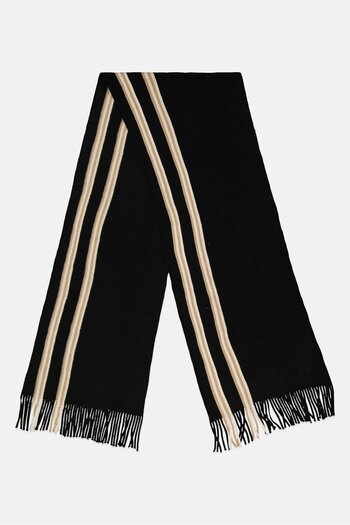 CELIO Men Textured Scarves 195 x 35 Cm, Black/Beige