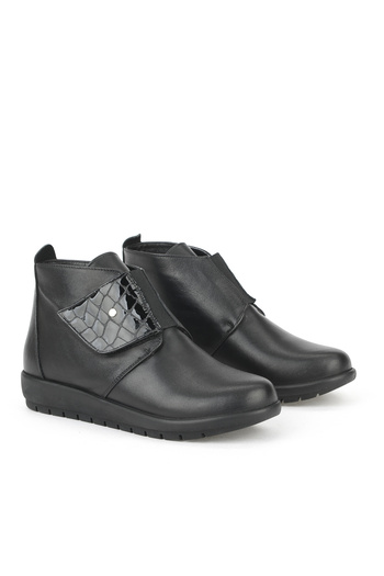 Ziya , Γυναικείες Μπότες Comfort από Γνήσιο Δέρμα 1531022Z7551 Μαύρο