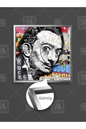 SML TABLO Salvador Dali Bansky Graffiti Street Art Street Art Pictură pătrată pe pânză înrămată