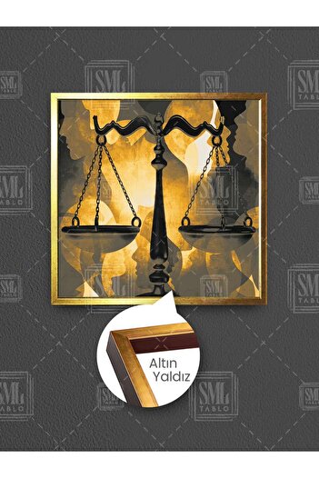 SML TABLO Cântarul Justitiei Birouul Avocatului Birouul Juridic Decor Pictură pătrată pe pânză înrămată