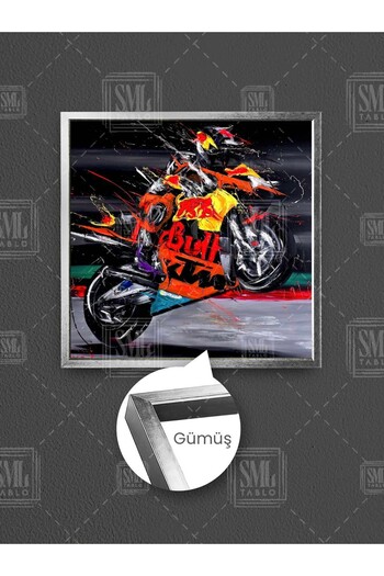 SML TABLO Pictură pe pânză pătrată cu rame, cu pasiunea pentru curse cu moto, șofer de motociclete