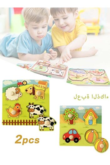 Generic 3D Wooden Puzzle Board – Early Learning Farm Animal Cognition Toy for Toddlers