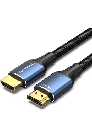 Vention Cotton Braided HDMI-A Male to Male HD Cable 8K 1M Blue Aluminum Alloy Type